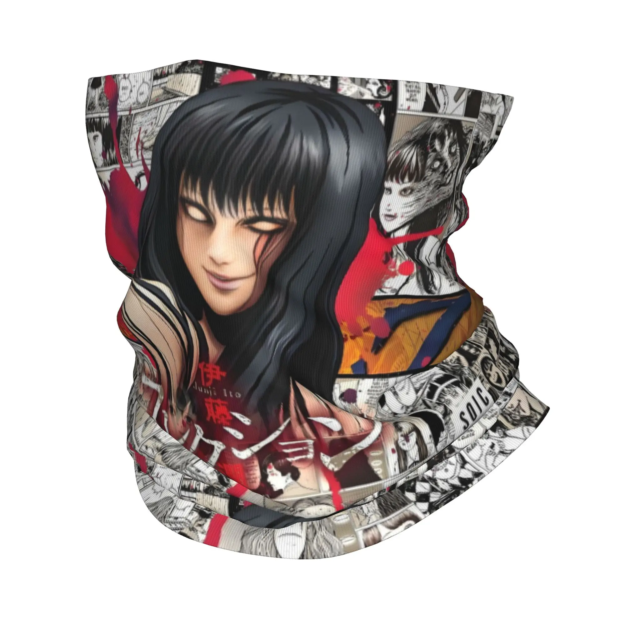 Japan Horror Manga  Junji Ito  Bandana Neck Gaiter Windproof Face Scarf Cover Women Men Anime  Headband Tube Balaclava