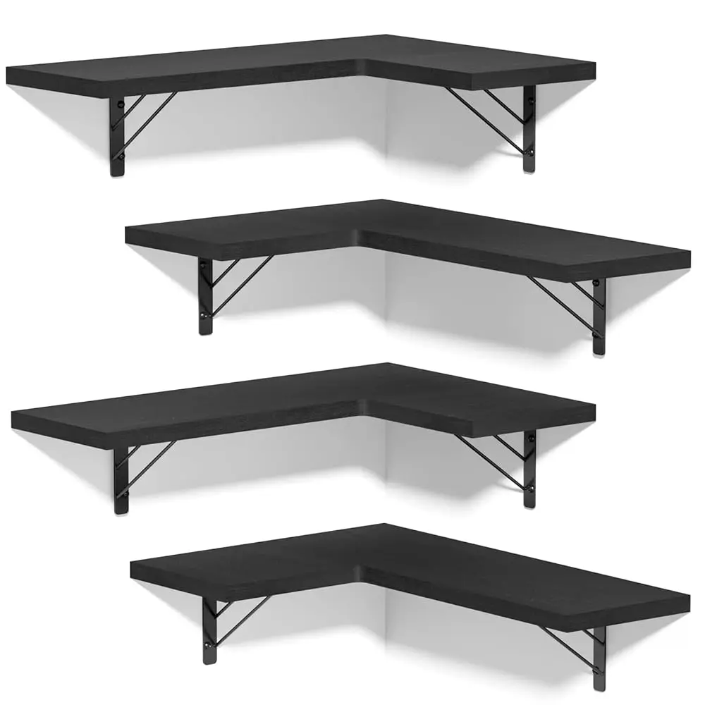 

Corner Shelf Wall Mounted,Floating Wall Shelves For Storage,Rustic Wood Hanging Shelves For Display,Bathroom Kitchen Bedroom