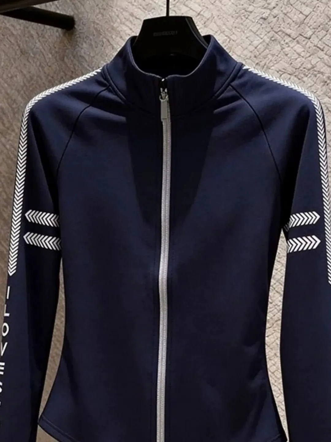 Resistible Quality Casual Long Sleeve Stand Collar Zipper Jacket Women Slimming Commute Top Polyester Fiber Cotton 