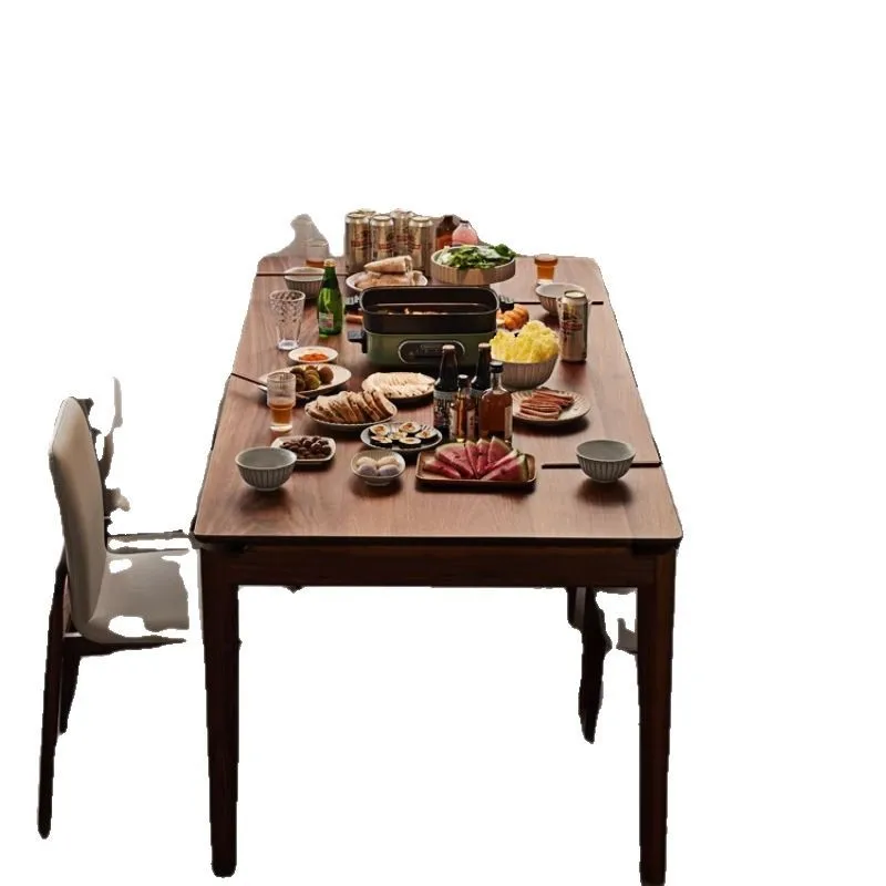 

North American black walnut solid wood dining table, rectangular Nordic household small apartment cherry wood ash wood desk