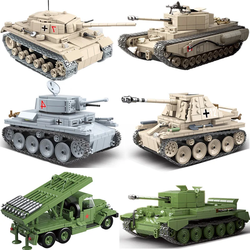 

Военные строительные блоки WW2, фигурки солдата, подарки, оборудование, автомобиль, немецкий США советский танк с оружием, пистолет, игрушки для детей, без коробки