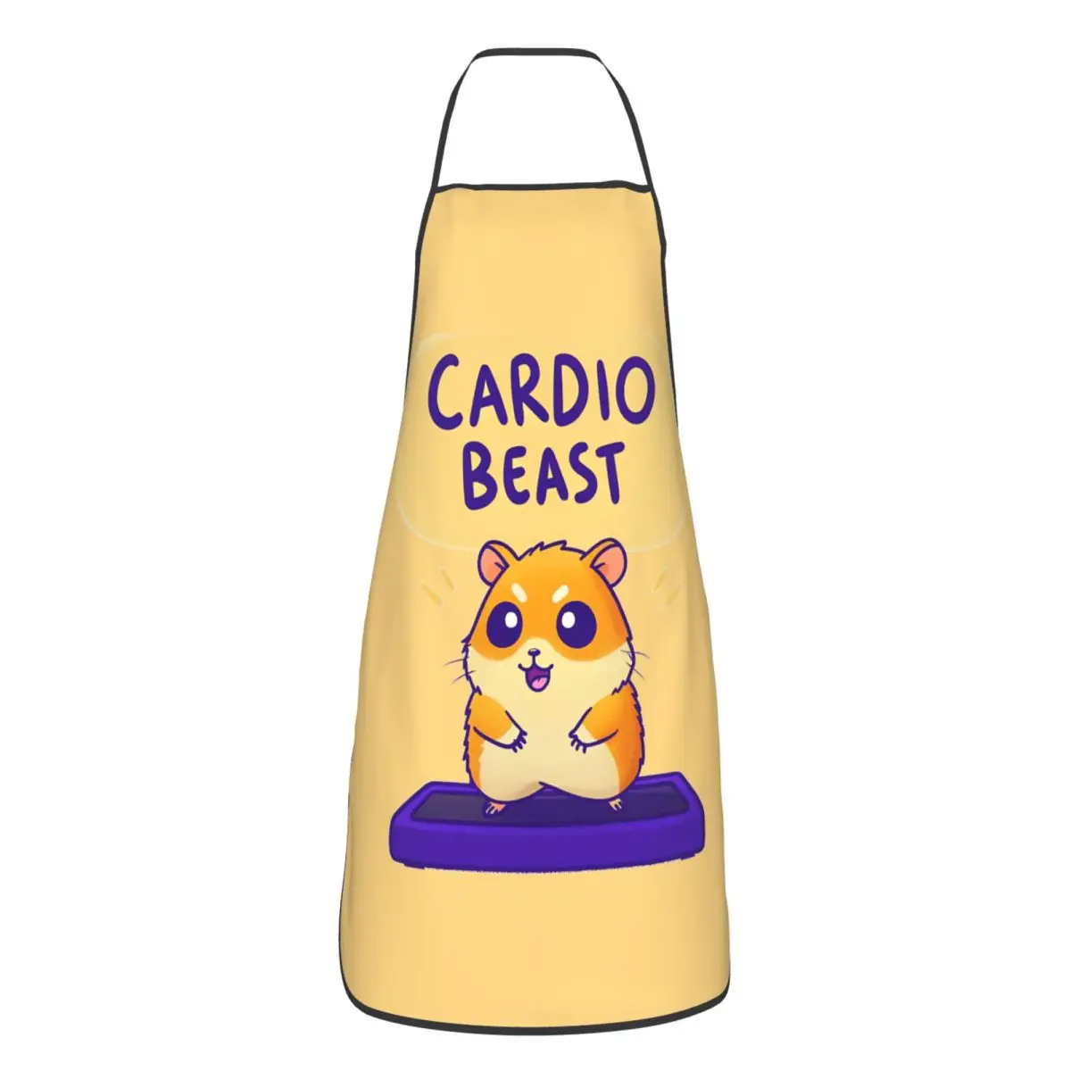 Cardio Beast Hamster Workout Sticker Aprons Chef Baking Tablier Sleeveless Bib Kitchen Cleaning Pinafore for Women Men Gardening