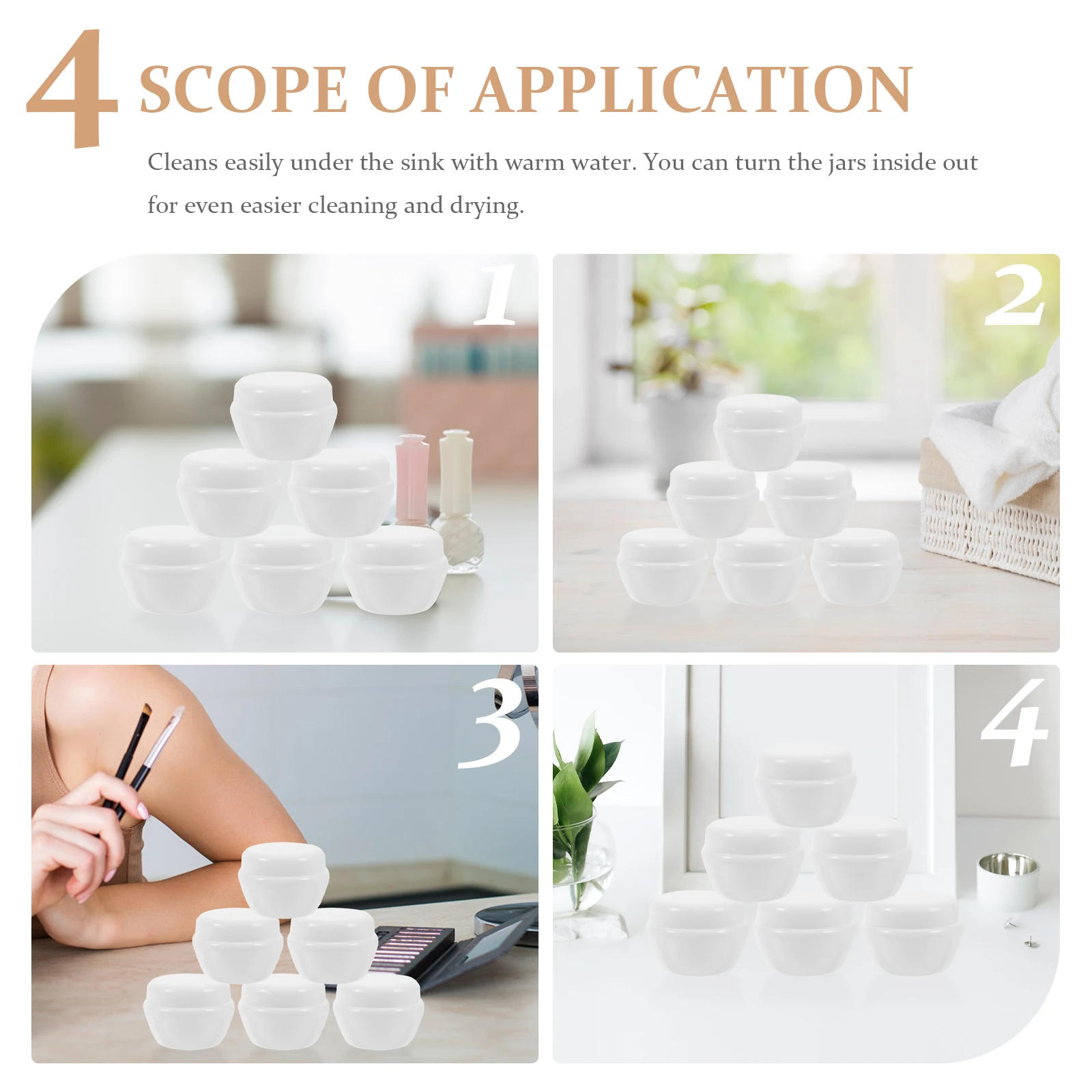 

40pcs Mushroom Cream Jar Empty Makeup Containers For Travel Mini Plastic Lotion Bottles Sift-Proof Leak-Proof Jars