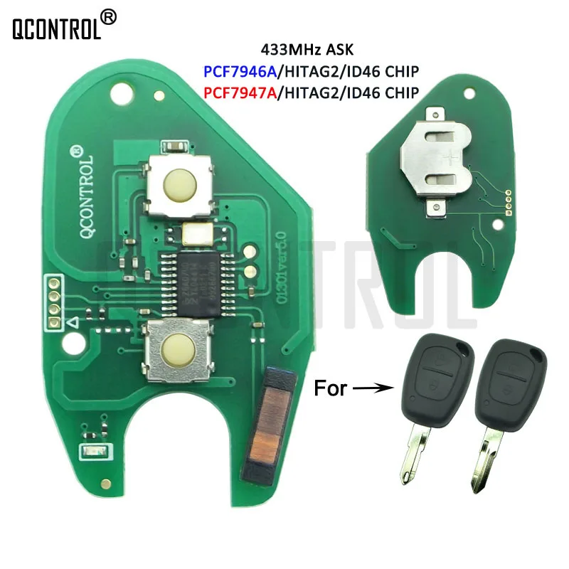 

QCONTROL Car Remote Key Circuit Board for Renault Master Trafic Kangoo Nissan Interstar Primastar Vauxhall Vivaro Movano