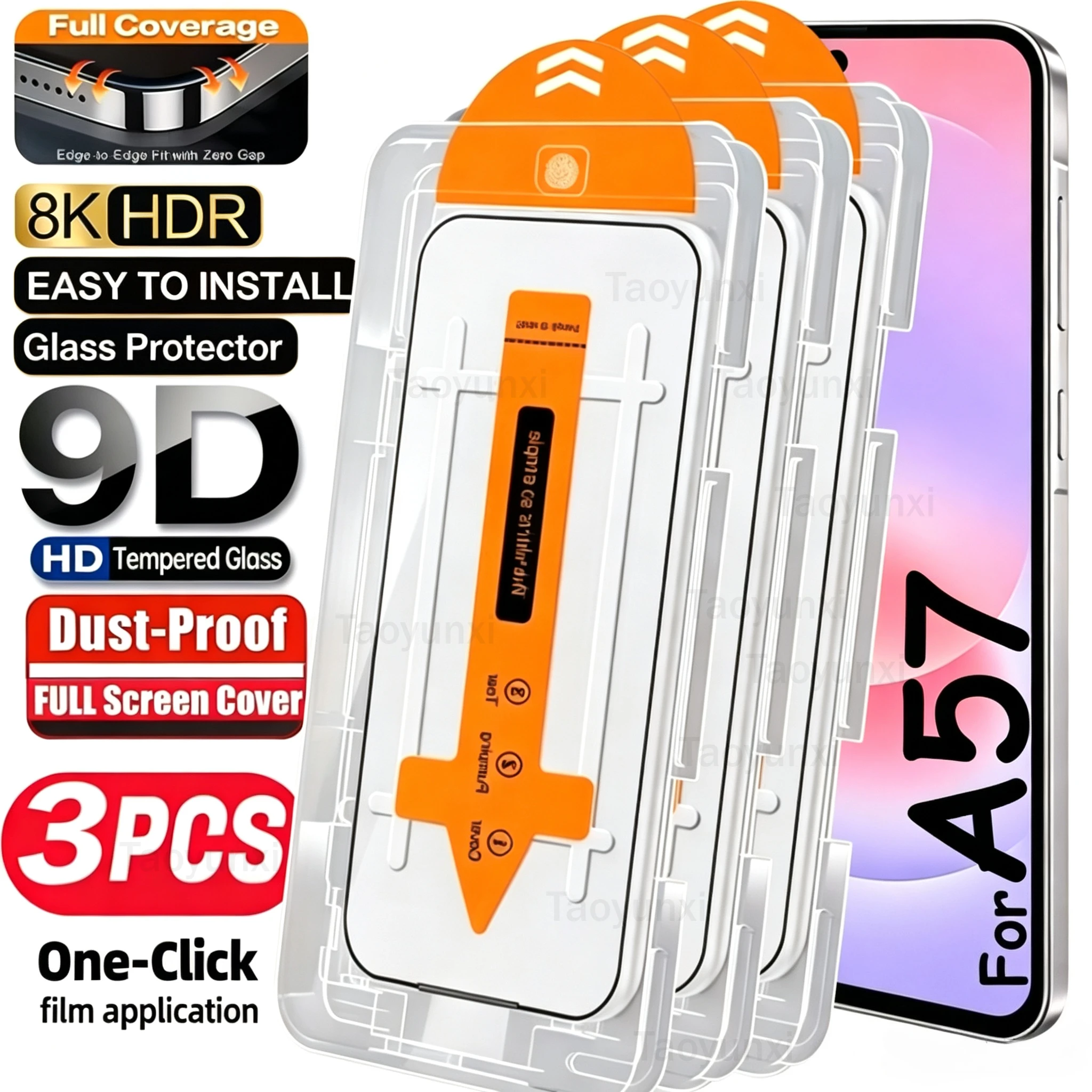 Full Cover Screen Protector For Samsung A17 A16 A57 A56 5G A55 A36 A26 A37 A27 A15 S26 S25 Ultra S24 S23 FE Tempered Glass Film