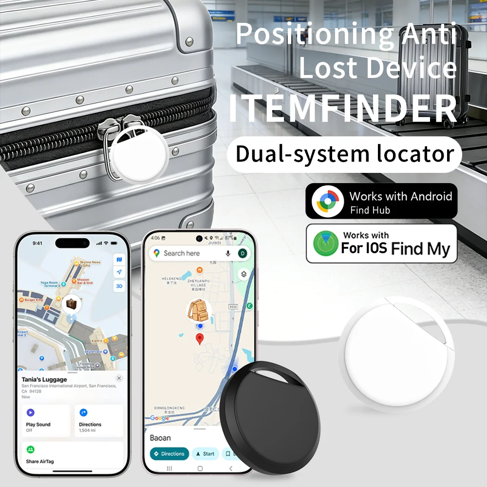 Android IOS Tracker Global Finding Network For Google Find Hub or Apple Find My APP Portable Anti-lost Smart Tag Find Lost Items