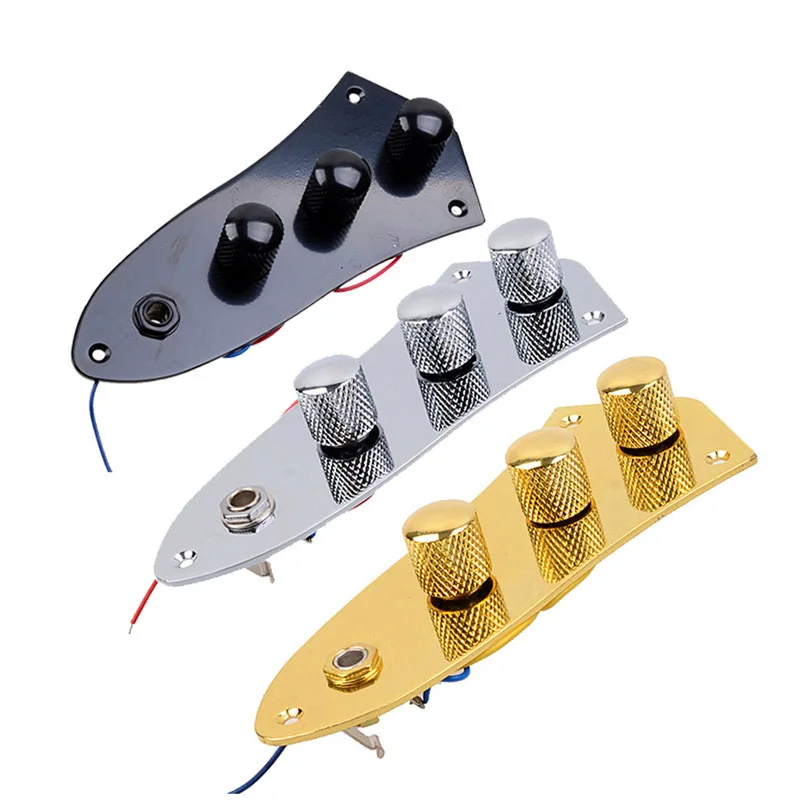 Wired Loaded Prewired Control Plate Harness Assembly Switch Knobs and jack for Electric Bass Replacement Parts