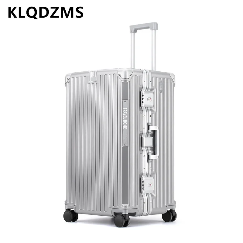 Klqdzms 24 "26" 28 "30 Inch De Nieuwe Koffer Aluminium Frame Trolley Koffer Dames Grote Capaciteit Wachtwoordkast Rollende Bagage