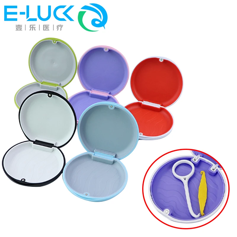 Denture Storage Box Dental Braces Orthodontic Case Retainer Box Case Magnetic Aligner Mouth Guard Container