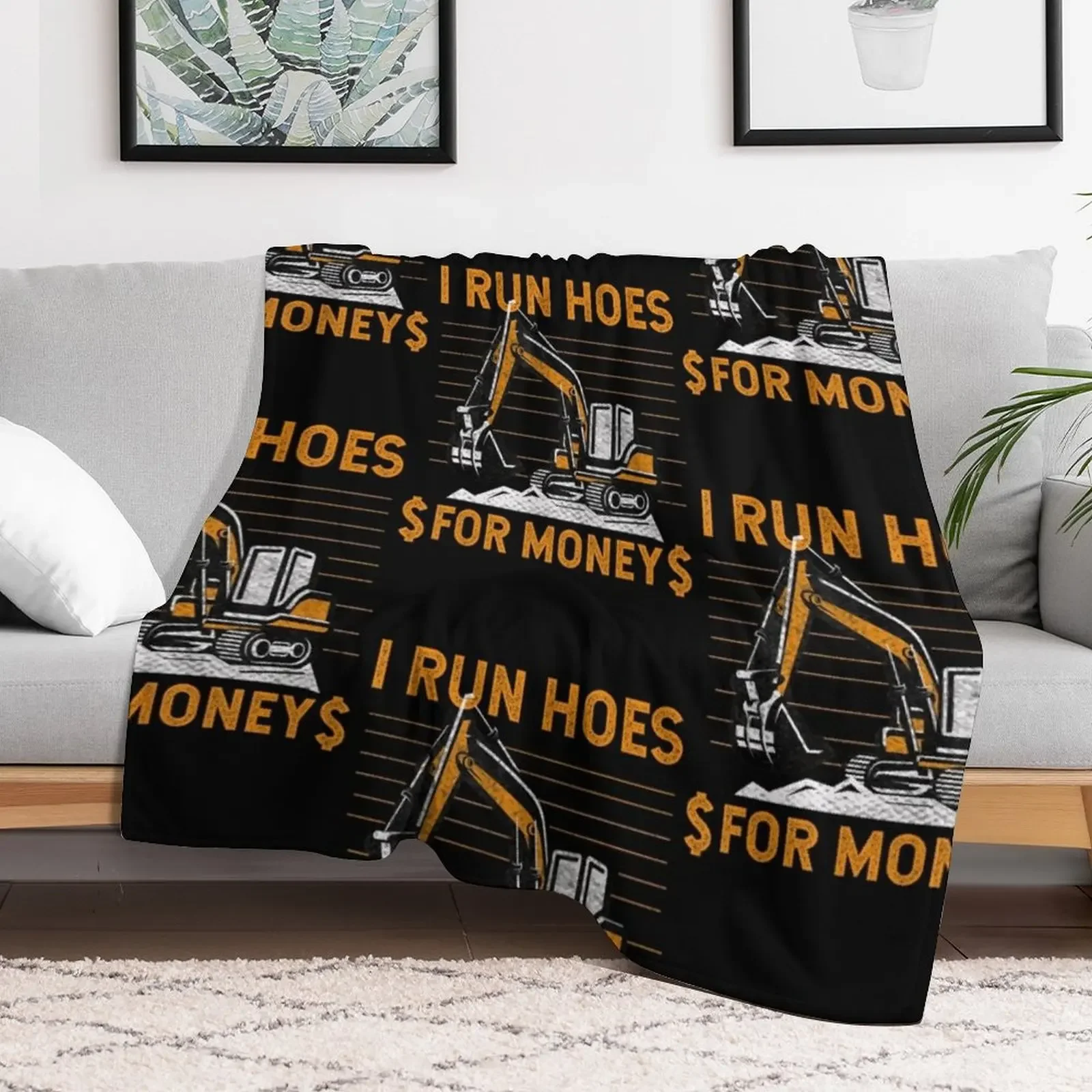 Funny Heavy Equipment Tractor Operator Throw Blanket Cozy Throw Blanket Birthday Gift for Him Her