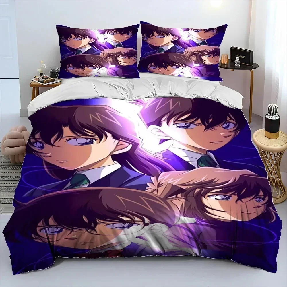 Detective C-Conan Cartoon Anime Comforter Bedding Set,Duvet Cover Bed Set Quilt Cover Pillowcase,King Queen Size Bedding Set Boy