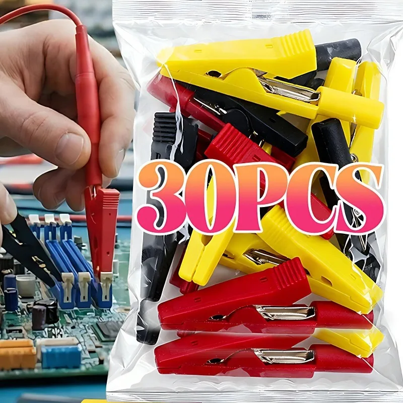 

Зажим «крокодил» с набором вилок типа «банан» без сварки, полностью изолированный, безопасный, электрический тест, зажимы «крокодил», разъем для мультиметра