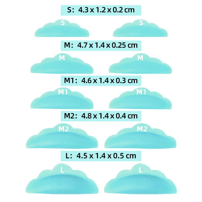 Almohadillas de silicona sin pegamento para permanente de pestañas, almohadillas adhesivas para levantamiento de pestañas, 3D rizador de pestañas, accesorios, herramientas de elevación de pestañas, 5 pares