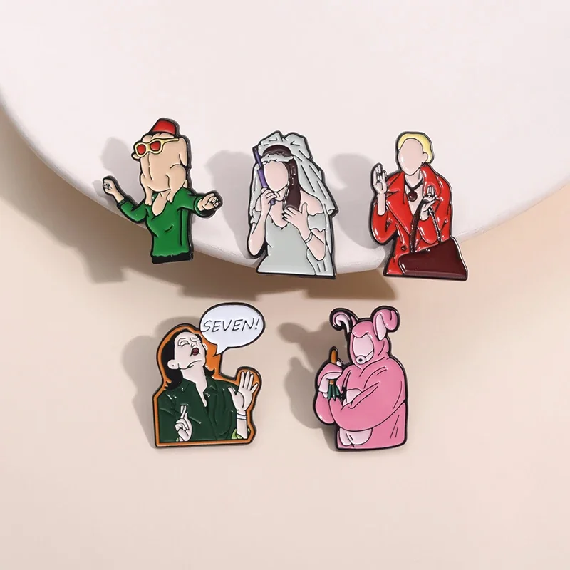 

Fun Comedy Series Enamel Pins Badge Pins 80'S Classic TV Show Sitcom Brooches Lapel Backpack Badge Jewelry Gift For Fans Friends