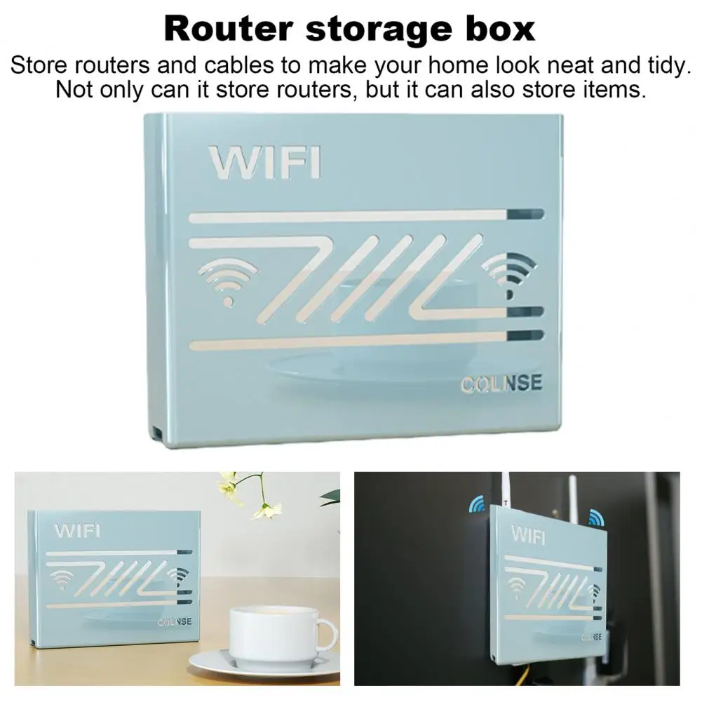 Wifi Router Storage Box Heavy Duty Router Box Modern Wall Mount Wifi Router Box Stylish Heat Dissipation for Home