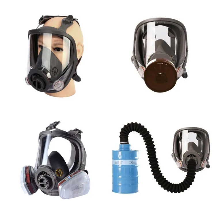 Two Connection Interface Vapor Full Facepiece Painting Spraying Safety Face Mask