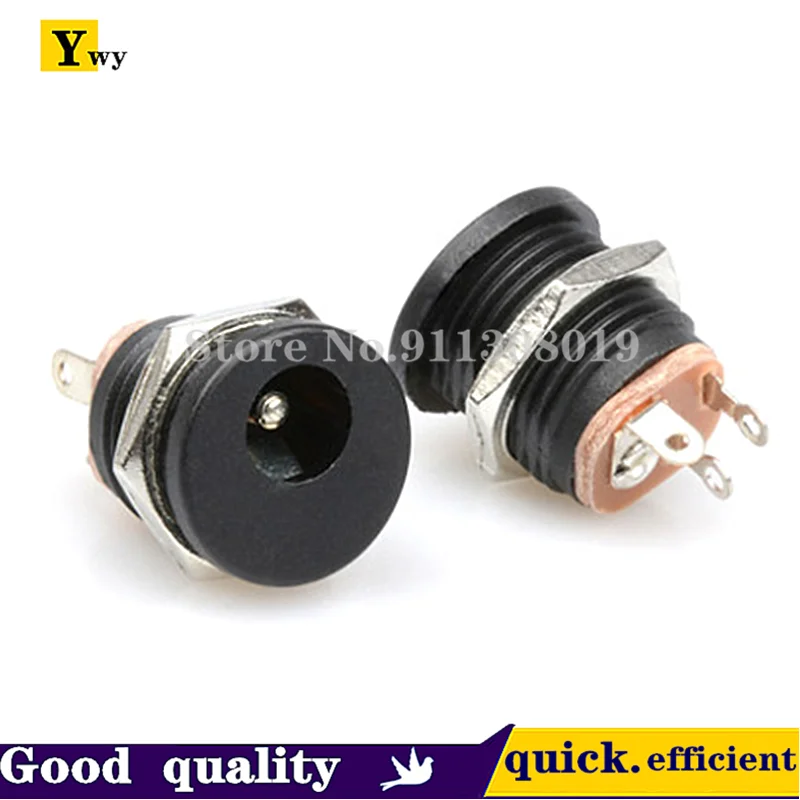 10PCS/LOT DC022 5.5*2.1 5.5*2.5 DC power socket DC-022 panel mounting with thread