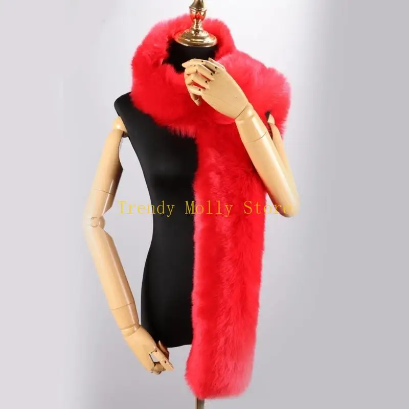 N5KB Dikke pluche sjaals sjaal Casual Winter Warm vaste kleur sjaal kraag vrouwen straat nek warmer stijlvolle foto sjaal