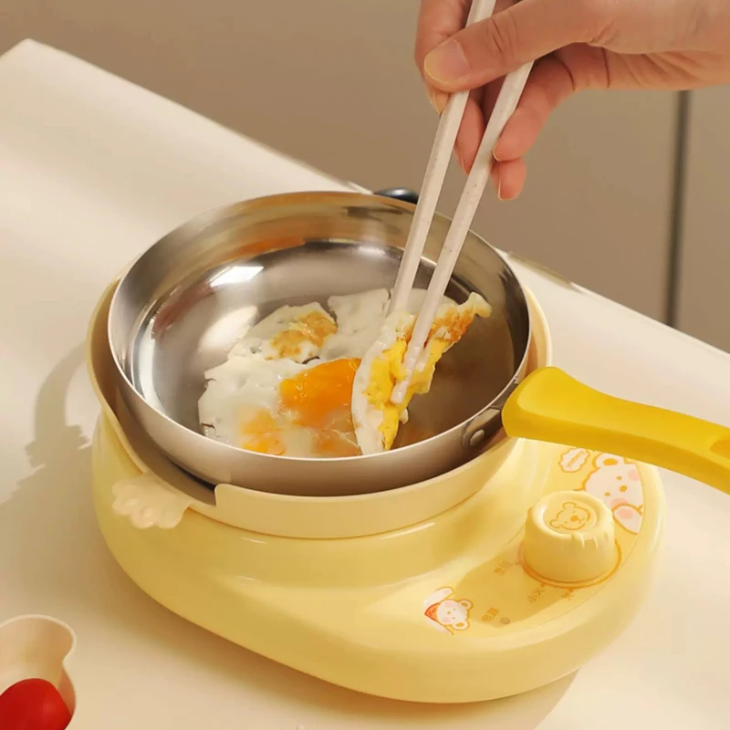 Set di Pentole da Cucina Mini Antiaderenti Senza Rivestimento, Autentico, con Due Livelli Anti-Bruciatura, per Bambine, Regalo di Compleanno