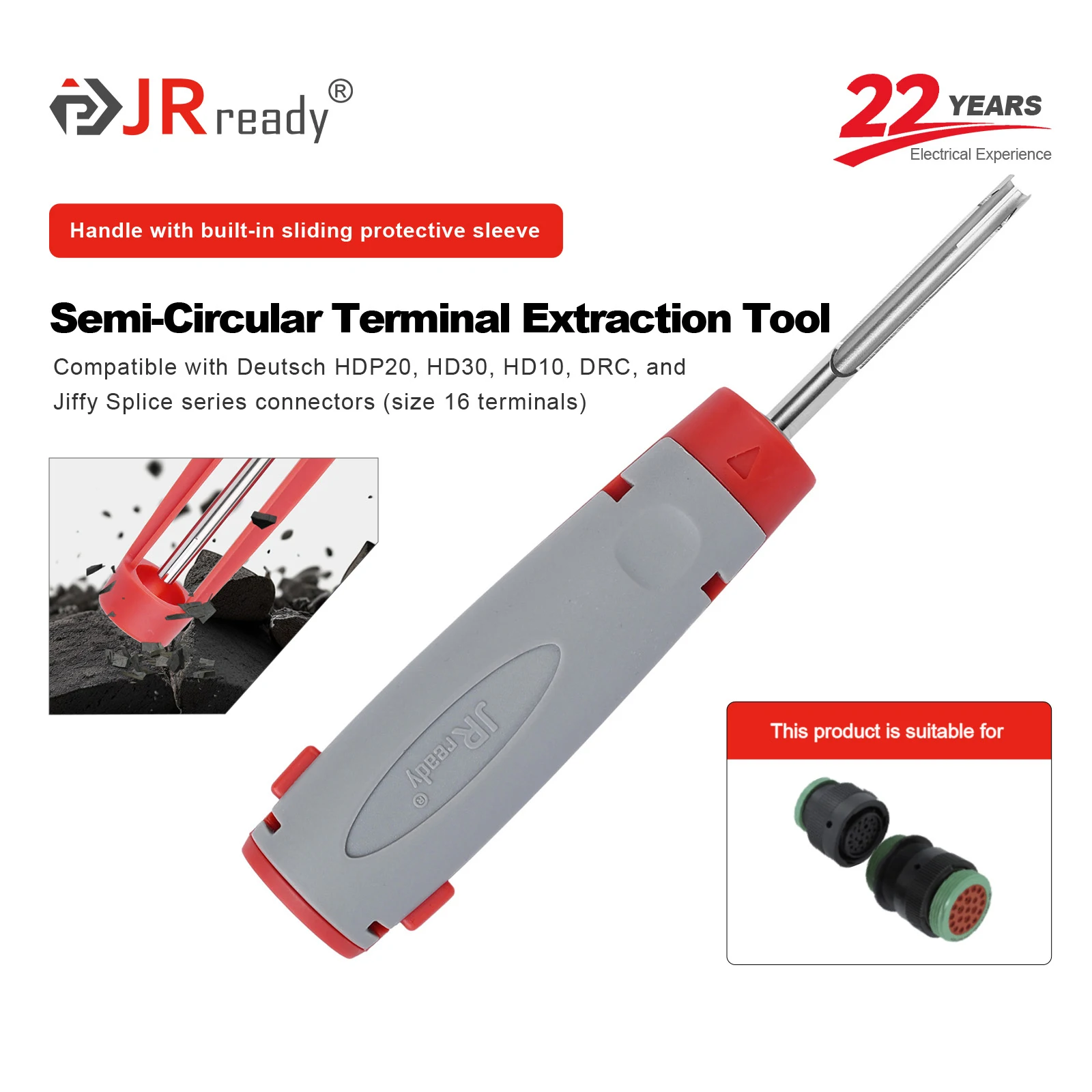 

Инструмент для извлечения штыревых разъемов JRready JRconDRK-14DT-PRO, подходит для серий DT, HDP20, HD30, HD10, DRC, Jiffy Splice 16. # терминалы.