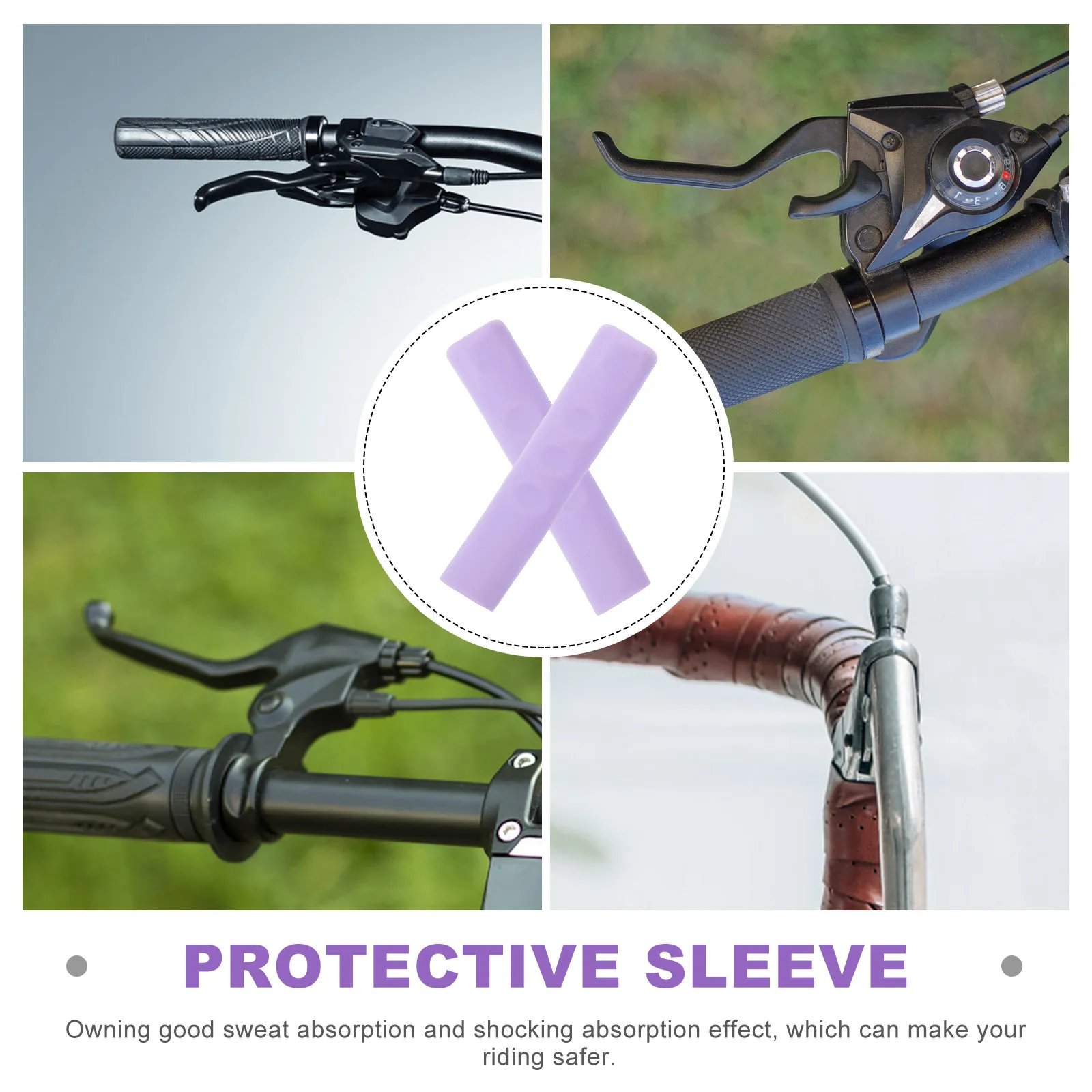 1 Pair Of Silicone Bike Brake Handle Covers Nonslip Anti-Skid Shock Absorption Handlebar Grips Vibration Reduction Mountain