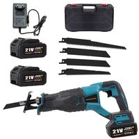21V Cordless Reciprocating Saw Wireless 0-3600rpm Chainsaw Cut Saw Powerful Wood Cutting Tools With 4pcs Sawblade, 2pcs Battery