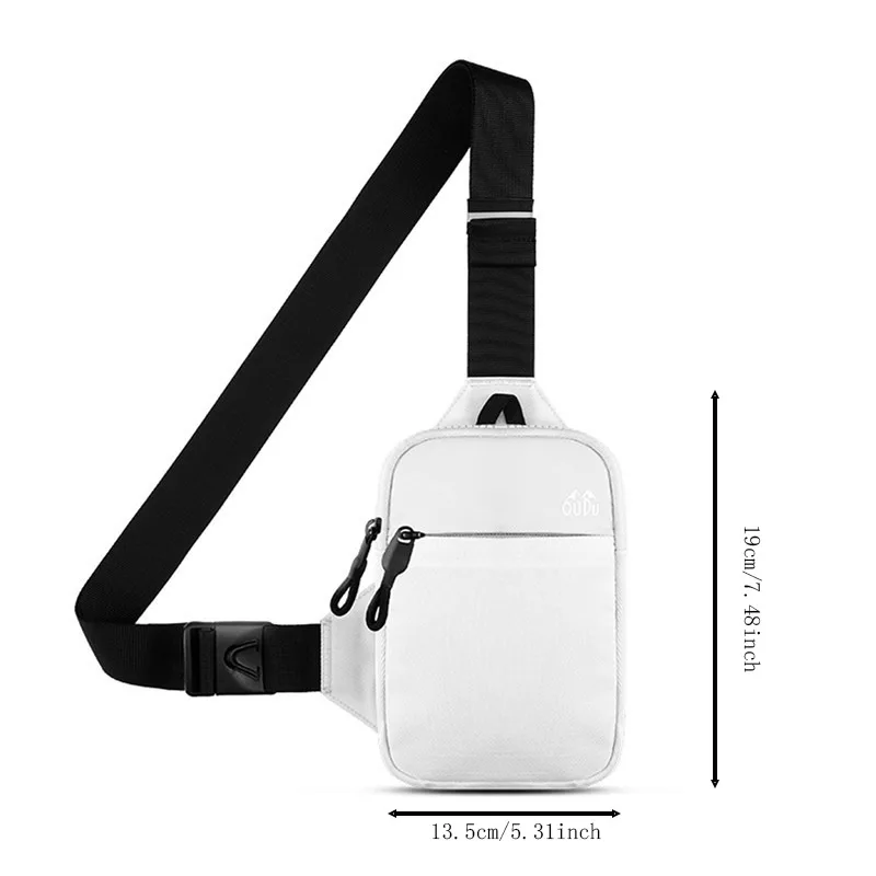 Casual Men Shoulder Chest Bag Nylon Waterproof Outdoor Sport Running Cycling Belt Bag Large Capacity Travel Phone Pouch Bag