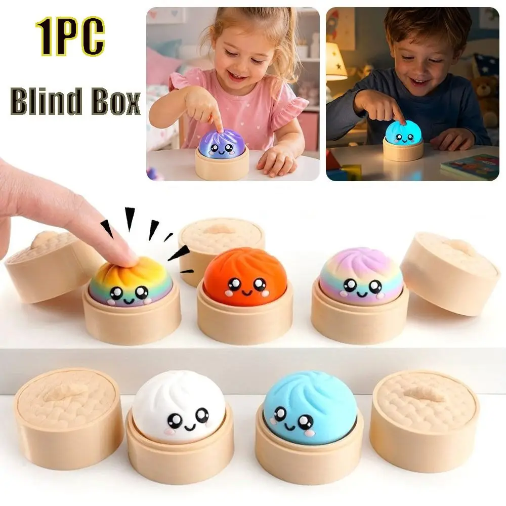 Cute 3D Printed Dumplings Multiple Gradient Colors Luminous Baozi Fidget Button Click Press Desk Decor Home Decoration