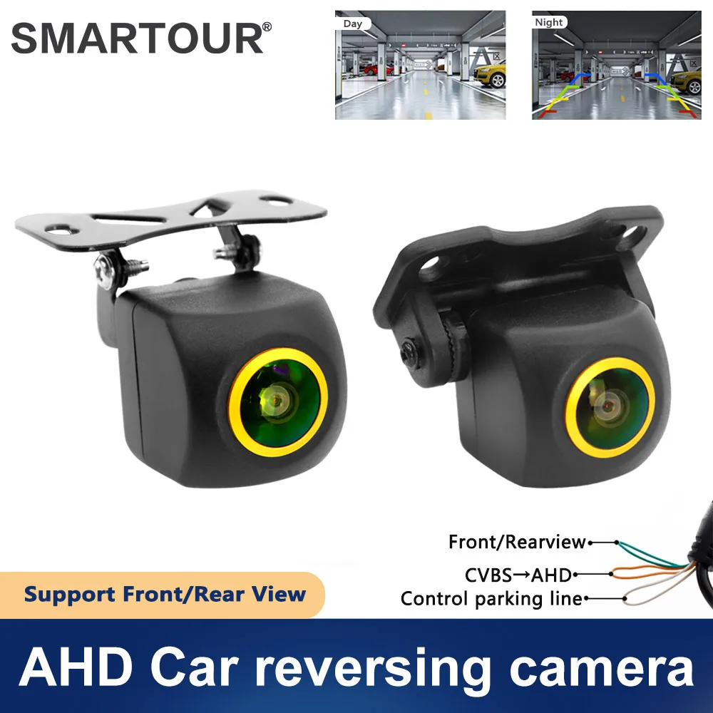 Smartour AHD CCD 720P Car Rear View Camera Side/Front/Backup Golden Fisheye HD Night Vision Waterproof Reverse Vehicle Universal