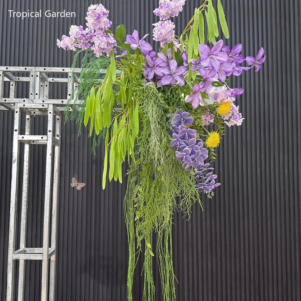 

Green Purple Artificial Flower Fake Plant Wedding Decoration Hang Flower Row Floral Backdrop Decor Road Lead Floor Flower Ball