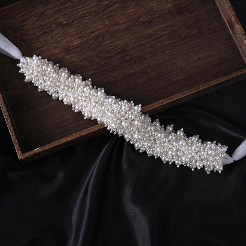 Newest Bride Pearl Hairband Luxury Headress Wedding Headwear Handmade Headband Hair Accessories Ornaments Jewelry Headpiece image 4