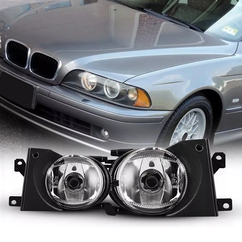 1Pair Front Bumper Fog Lights Replacement Clear Fog Lamps For BMW E39 525I 530I 540I 2001-2004 63176900221 63176900222