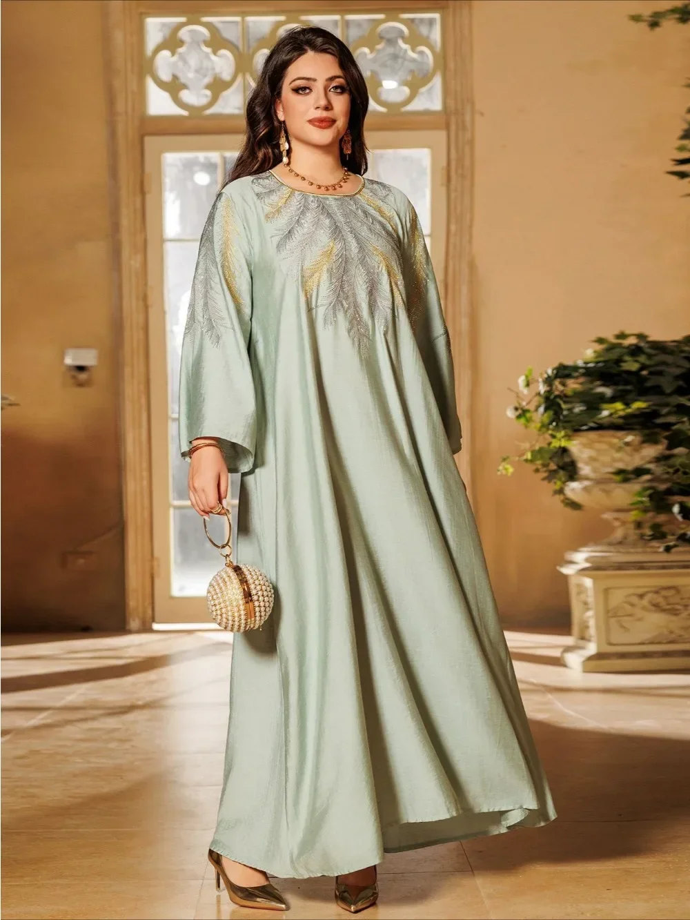 Marocchino Caftano Eid Abaya Musulmano per Le Donne Abiti Da Festa Jalabiya Modesto Ramadan Dubai Abaya Islam Abiti Arabo Abito Lungo 2024