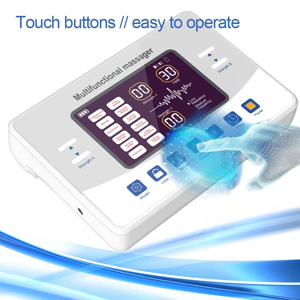 12 Modes Electric Pulse Tens Massager Ems Muscle Stimulator Acupuncture Low Frequency Physiotherapy Slimming Machine Health Care