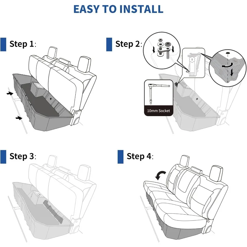 صندوق تخزين تحت المقعد مناسب مع 2019-2025 تشيفي سيلفرادو/جي إم سي سييرا 1500، 2020-2025 سيلفرادو/سييرا 2500HD 3500