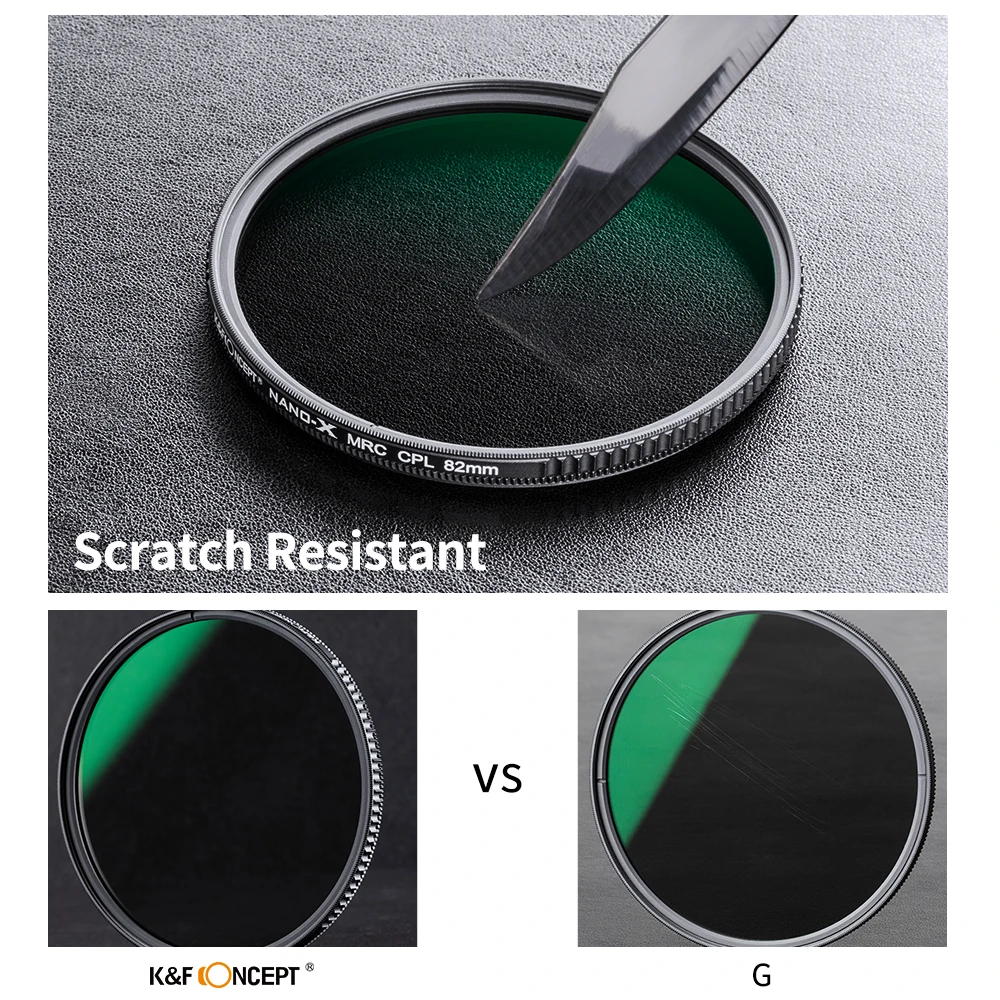 K&F Concept Circular Polarizer Filter 28 Layer Super Slim Multi Coated Nano-X HD CPL Lens Filter for Camera 52mm 67mm 77mm 82mm