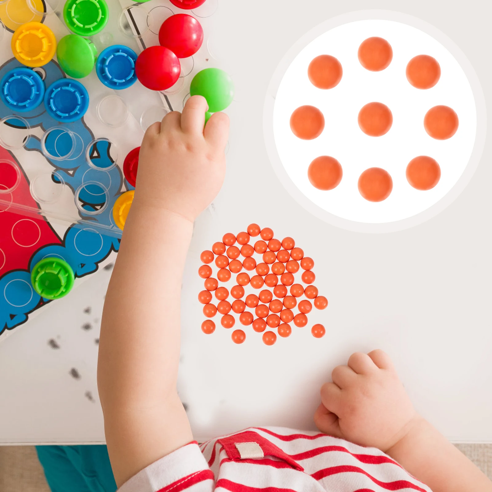 

100Pcs Colored Plastic Balls Solid Bright Colors Counting Math Learning Teaching Supplies Early Childhood Development