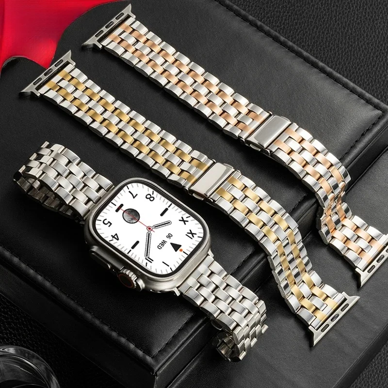 

Metal Stainless Steel Strap for Apple Watch Band Ultra 2 49mm 46mm 42mm 45mm 44mm 40 41mm Bracelet Iwatch Series 10 9 8 7 6 SE 5