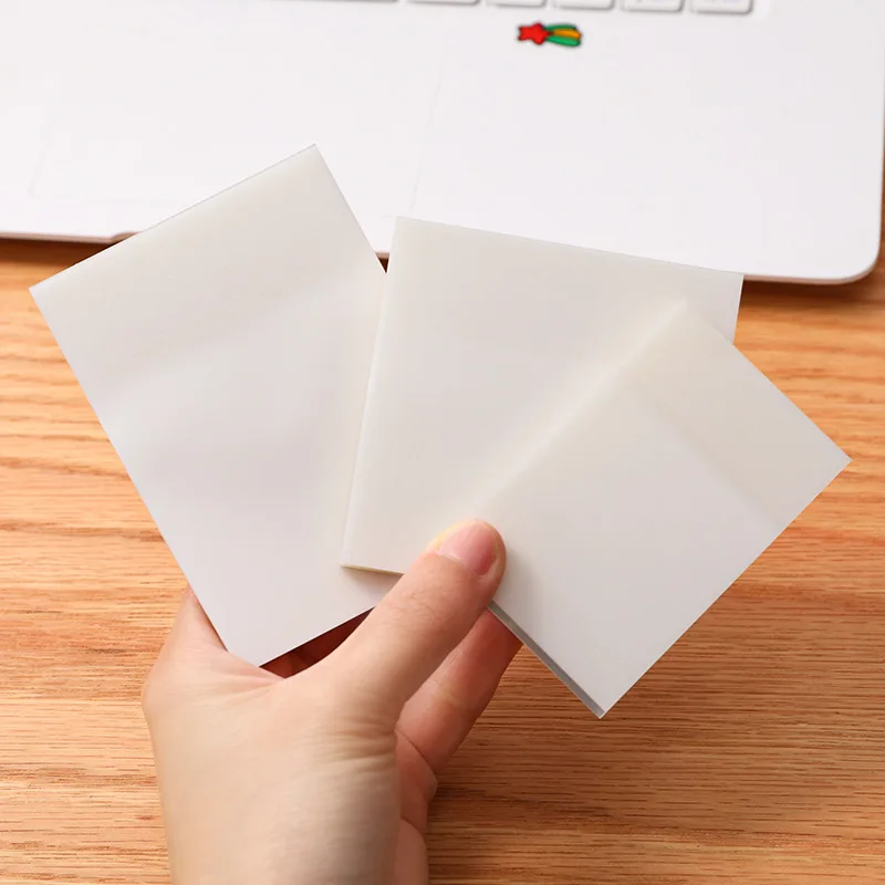 1-3Pcs S M L Transparent Sticky Note Translucent Self-Adhesive Memo Pads Waterproof Posted It Office School Message Reminder