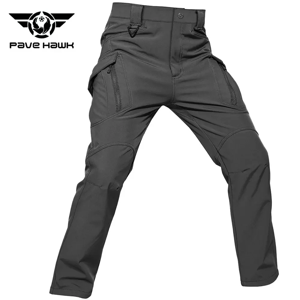 

New Tactical Trousers Mens Softshell Pants Warm Waterproof Multiple Pockets Cargo Combat Hiking Work