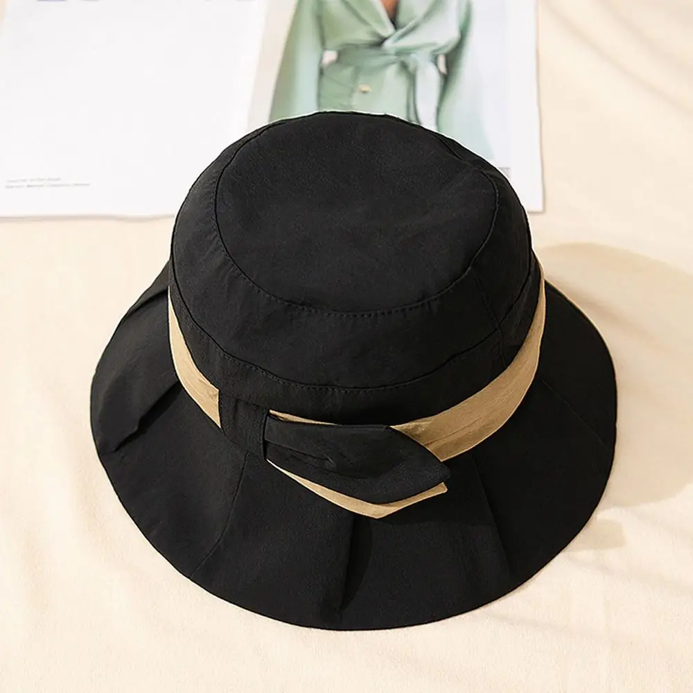 

Japanese-Style Solid Color Ladies Sun Hat Sun Protection Thin Style Dome Fisherman Hat Bucket Hat Outdoor Activities