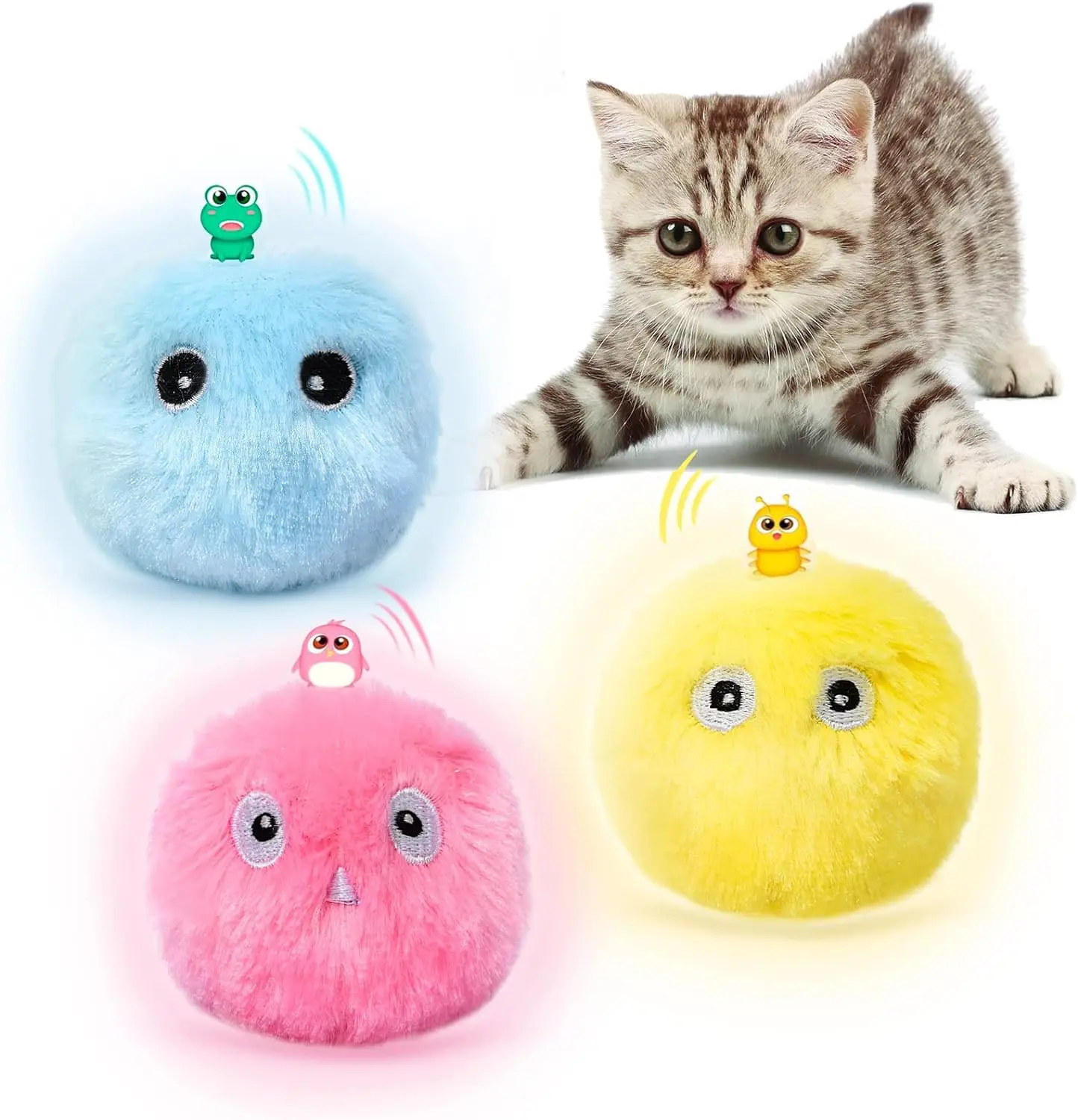 Vocalizing cat toys touch trigger sounds gravitational barking balls tease cat balls cat self-hilarious toy catnip sounding ball