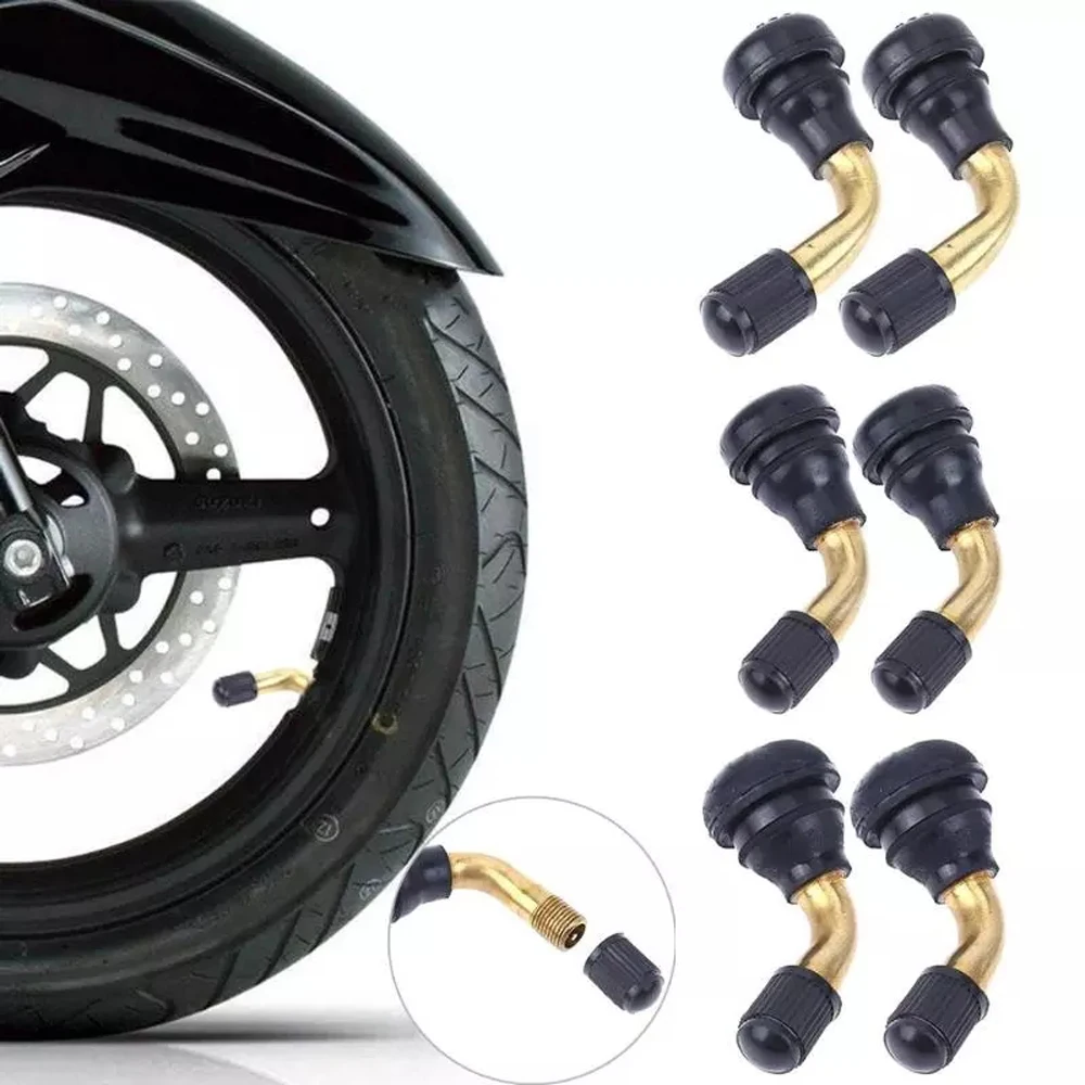 

4Pcs Rubber Brass Motorcycle Tubeless Tyre Valve Stems PVR70 60 50 Valve Stems Tubeless Tyre For Electric Scooter Bike