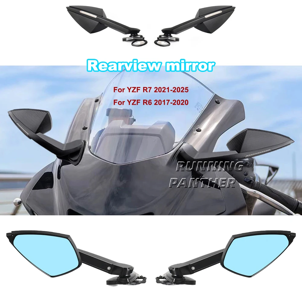 

R7 R6 для YAMAHA YZFR7 YZFR7 YZF 2021-2025 YZFR6 2017-2020 YZF вращающееся зеркало заднего вида, указатель поворота, боковое зеркало