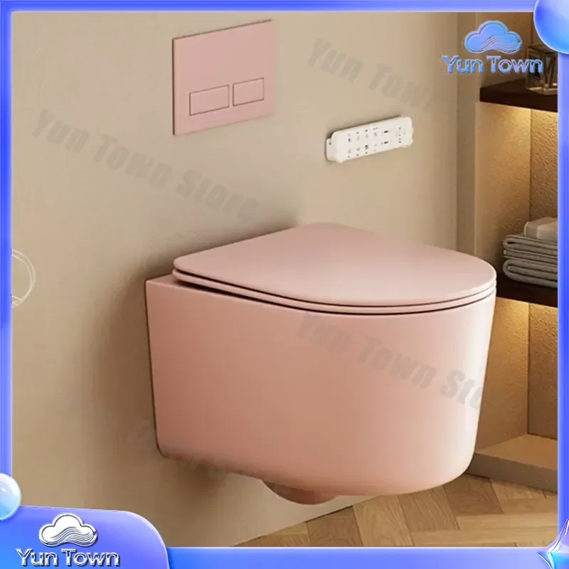 High Quality Wall Hung Ceramic Floating Modern Toilet for Pink Colored Bowl Bidet Toilet for Bathroom Renovation Modern