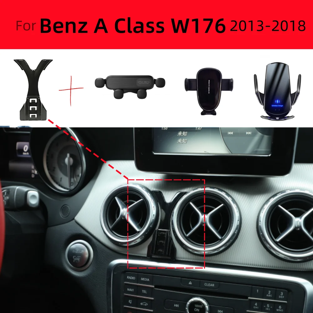 

For Mercedes Benz A Class W176 2013-2018 Car Phone Mount Automatic Locking Universal Air Vent Cell Phone Holder Cars Accessories