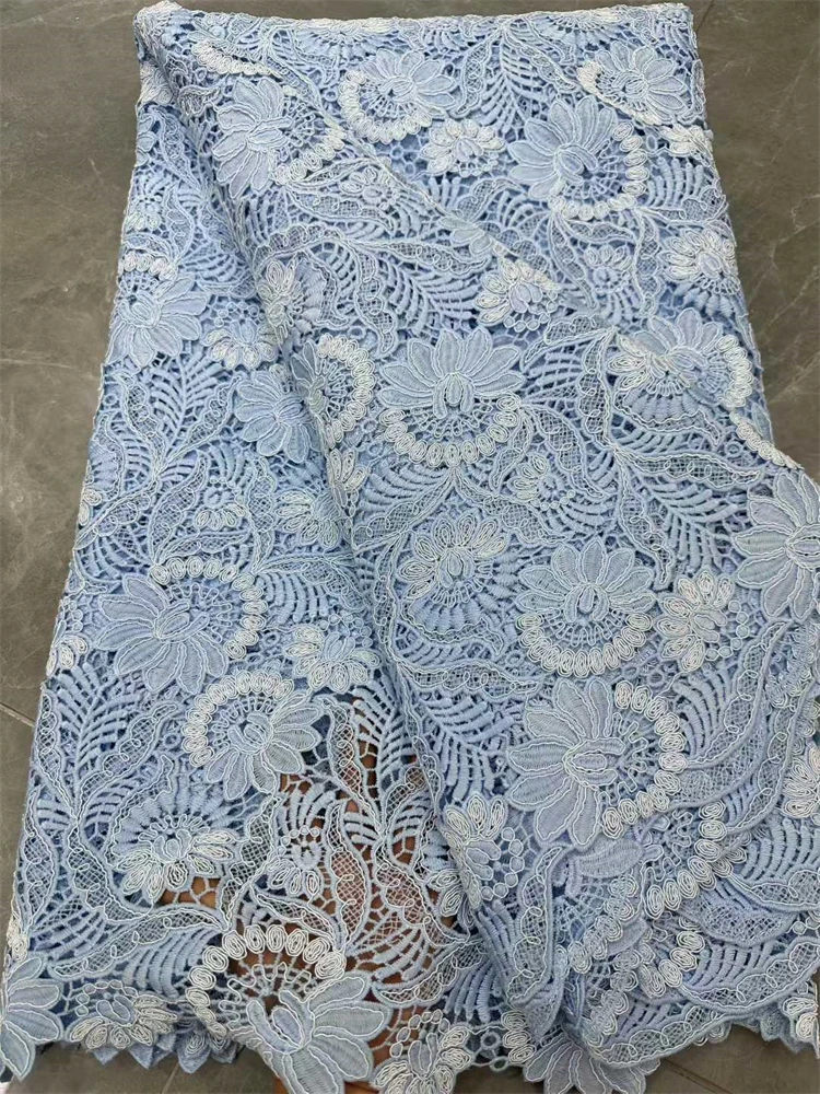 

New African Lace Fabric Nigerian Tulle Embroidered Bridal Gown Material Soft Cotton Damask for Wedding Party Dress Sewing 2026