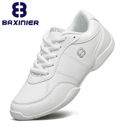 Girls White Cheerleading Shoes Lightweight Youth Cheer Competition Sneakers Kids Training Dance Tennis Walking Shoes