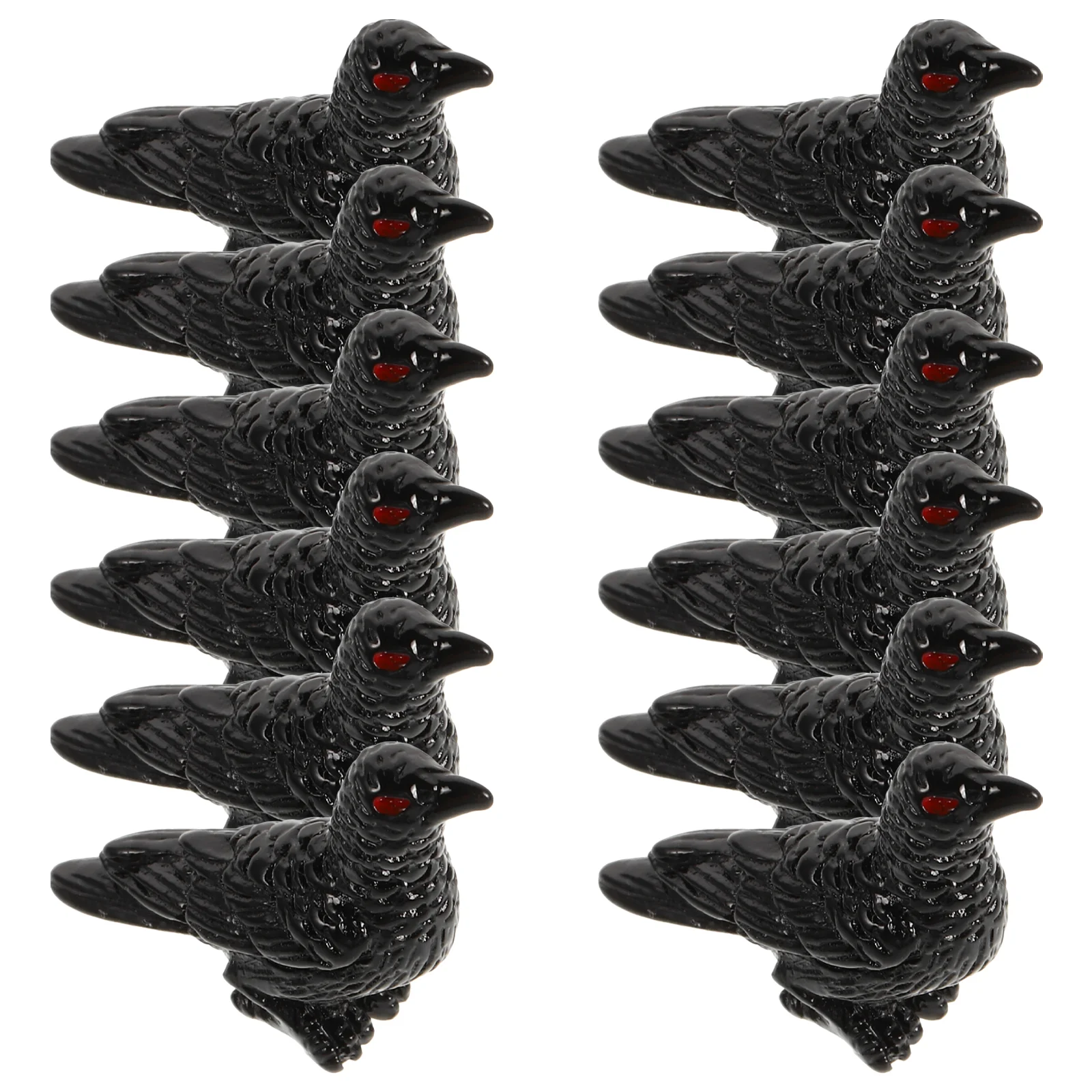

12 Pcs Mini Crow Resin Bird nament Halloween Sand Table Decor Black Miniature Desktop Statue Spooky Festive
