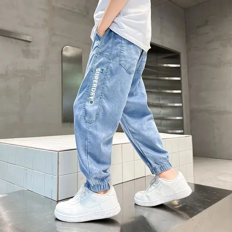 Children's Pants Summer Thin Jeans New Children's Mosquito-proof Pants Teenage Boys Trousers Spring and Autumn